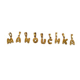 Initiale Signature Manouchka – Acier inoxydable 316L plaqué or 18K