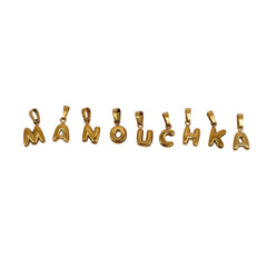 Initiale Signature Manouchka – Acier inoxydable 316L plaqué or 18K