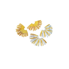 Les Boucles d’oreilles – Emma éventail martelé deux tons