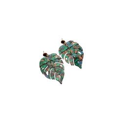 Les Boucles d’oreilles – Feuille tropicale verte