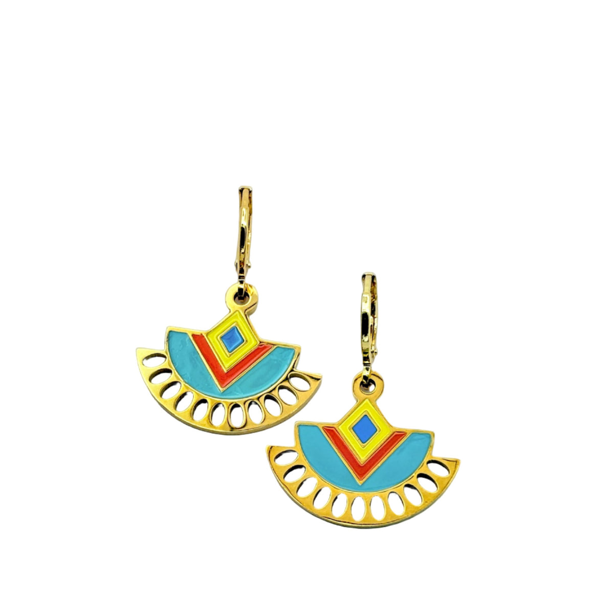 Les Boucles d’oreilles – Éventail coloré