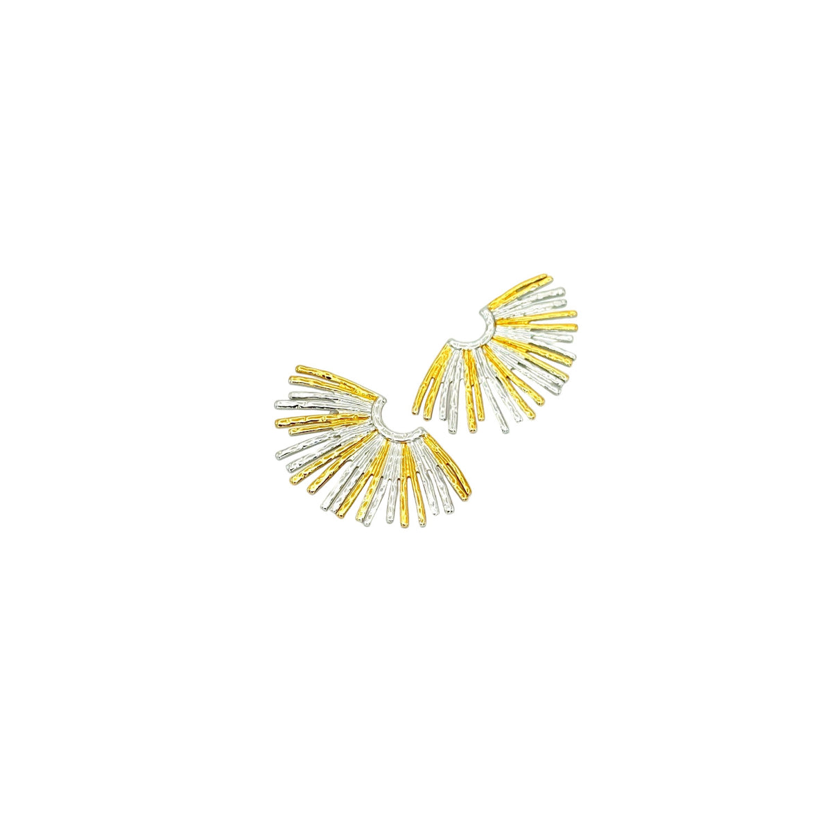 Les Boucles d’oreilles – Emma éventail martelé deux tons